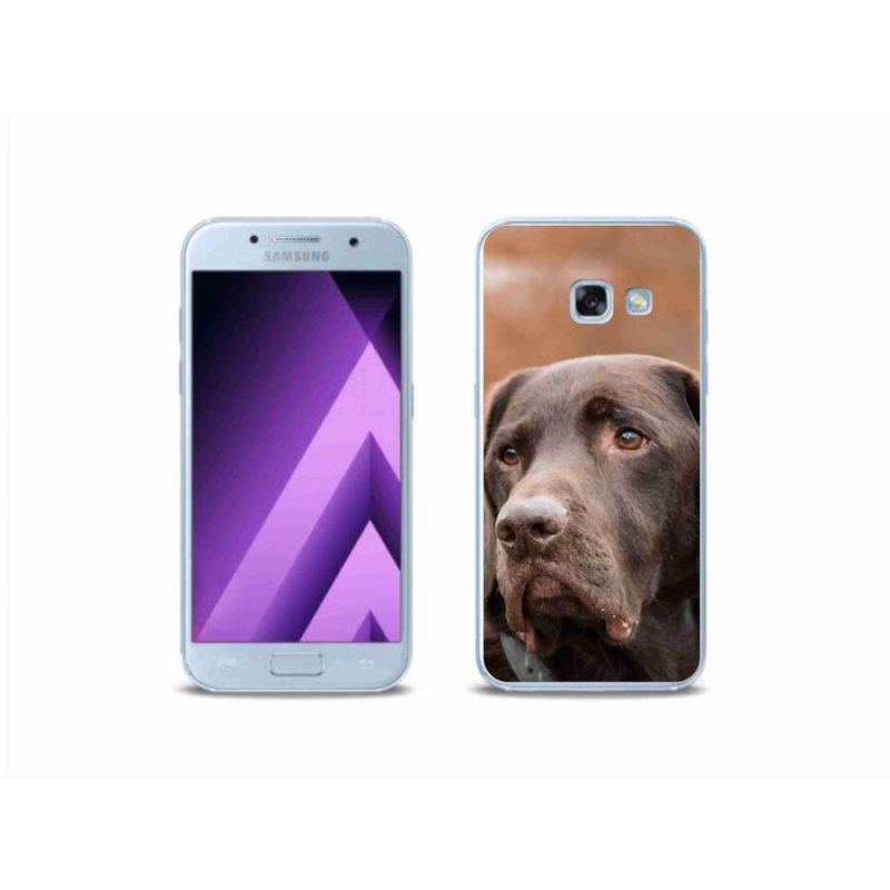 Gelový obal mmCase na mobil Samsung Galaxy A3 (2017) - hnědý labrador