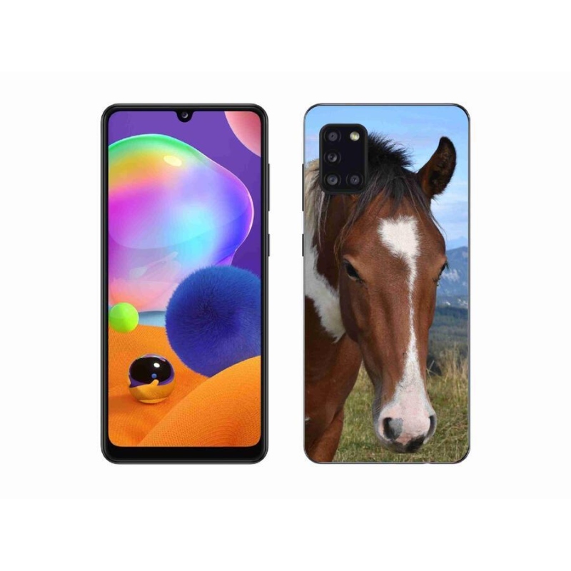 Gelový obal mmCase na mobil Samsung Galaxy A31 - hnědý kůň