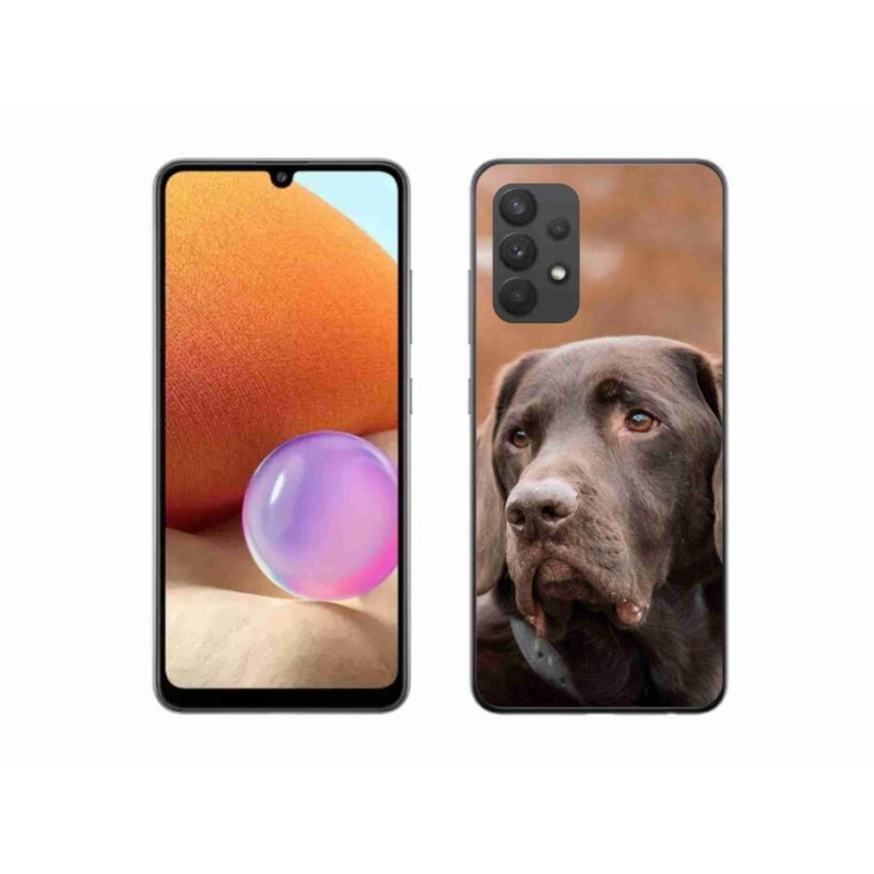 Gelový obal mmCase na mobil Samsung Galaxy A32 4G - hnědý labrador