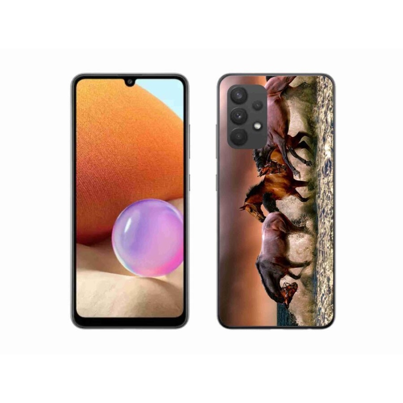 Gelový obal mmCase na mobil Samsung Galaxy A32 4G - koně 1