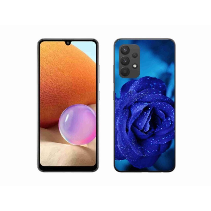 Gelový obal mmCase na mobil Samsung Galaxy A32 4G - modrá růže