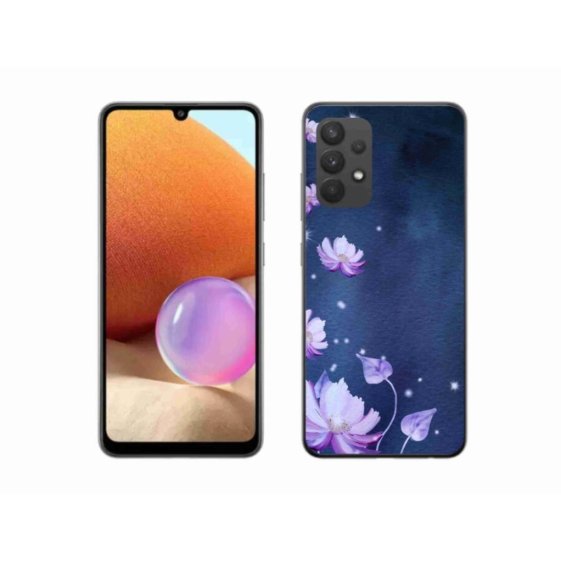 Gelový obal mmCase na mobil Samsung Galaxy A32 4G - padající květy