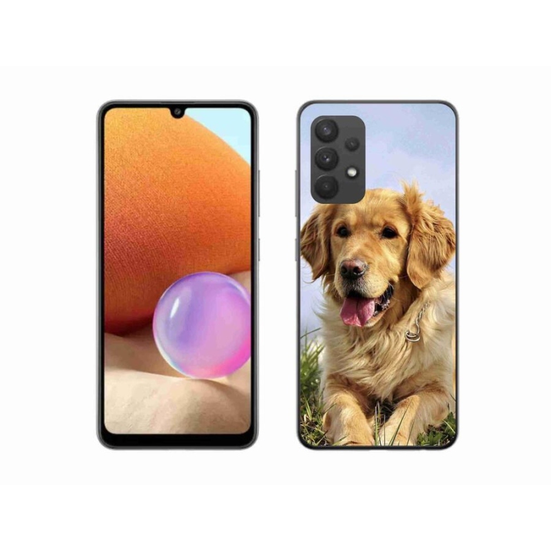 Gelový obal mmCase na mobil Samsung Galaxy A32 4G - zlatý retrívr
