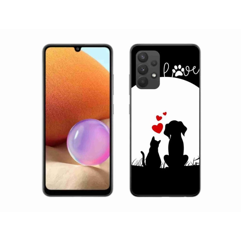 Gelový obal mmCase na mobil Samsung Galaxy A32 4G - zvířecí láska