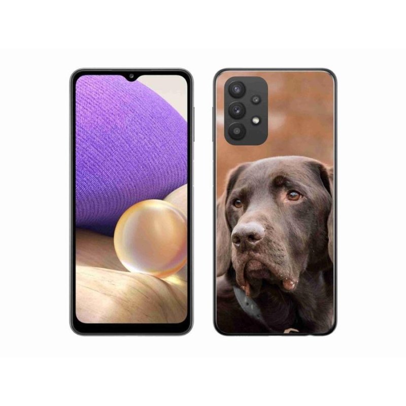 Gelový obal mmCase na mobil Samsung Galaxy A32 5G - hnědý labrador