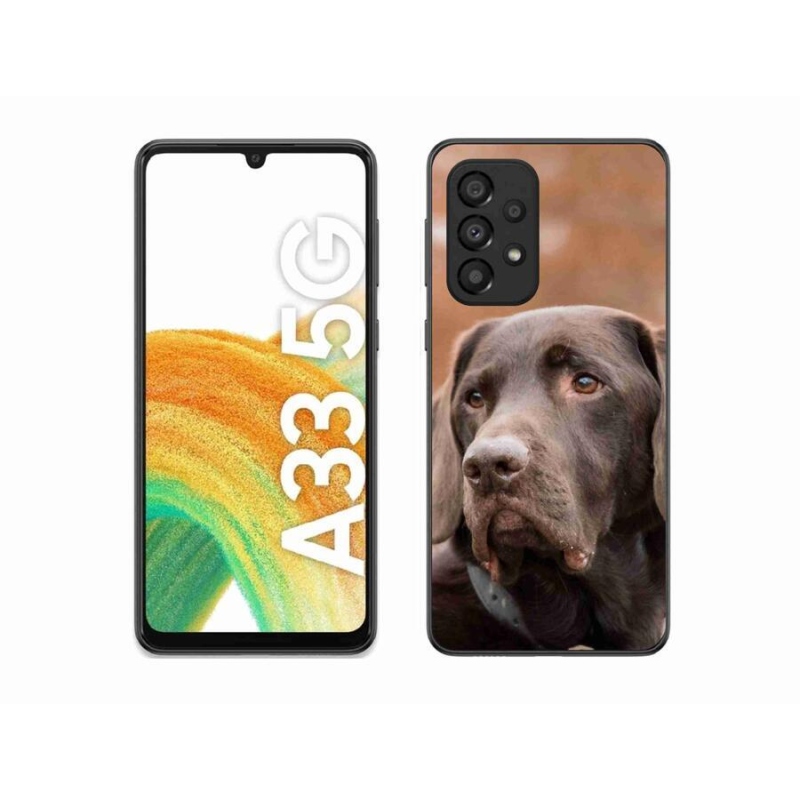 Gelový obal mmCase na mobil Samsung Galaxy A33 5G - hnědý labrador