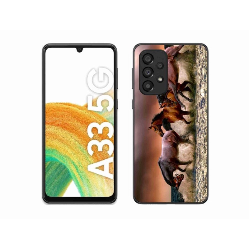 Gelový obal mmCase na mobil Samsung Galaxy A33 5G - koně 1