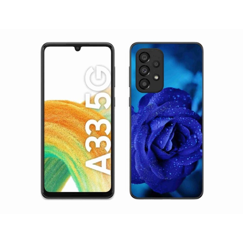 Gelový obal mmCase na mobil Samsung Galaxy A33 5G - modrá růže