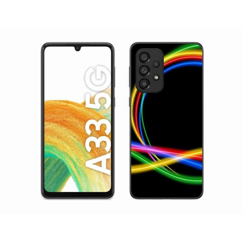 Gelový obal mmCase na mobil Samsung Galaxy A33 5G - neonové kruhy