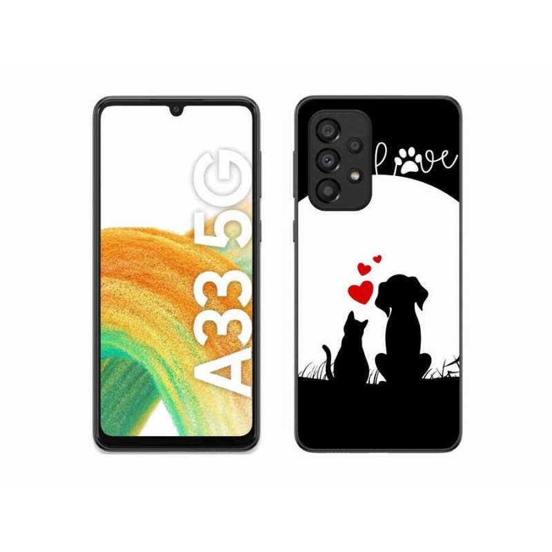 Gelový obal mmCase na mobil Samsung Galaxy A33 5G - zvířecí láska