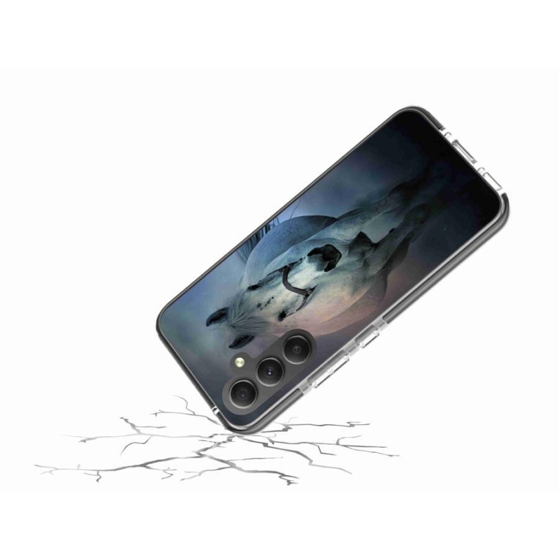 Gelový obal mmCase na mobil Samsung Galaxy A34 5G - běžící bílý kůň
