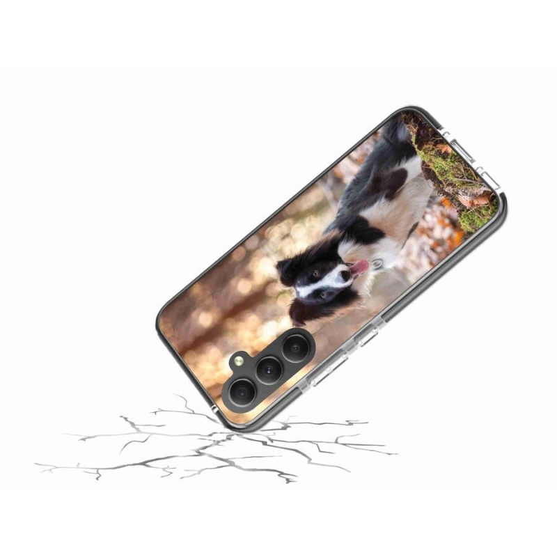 Gelový obal mmCase na mobil Samsung Galaxy A34 5G - border kolie 1