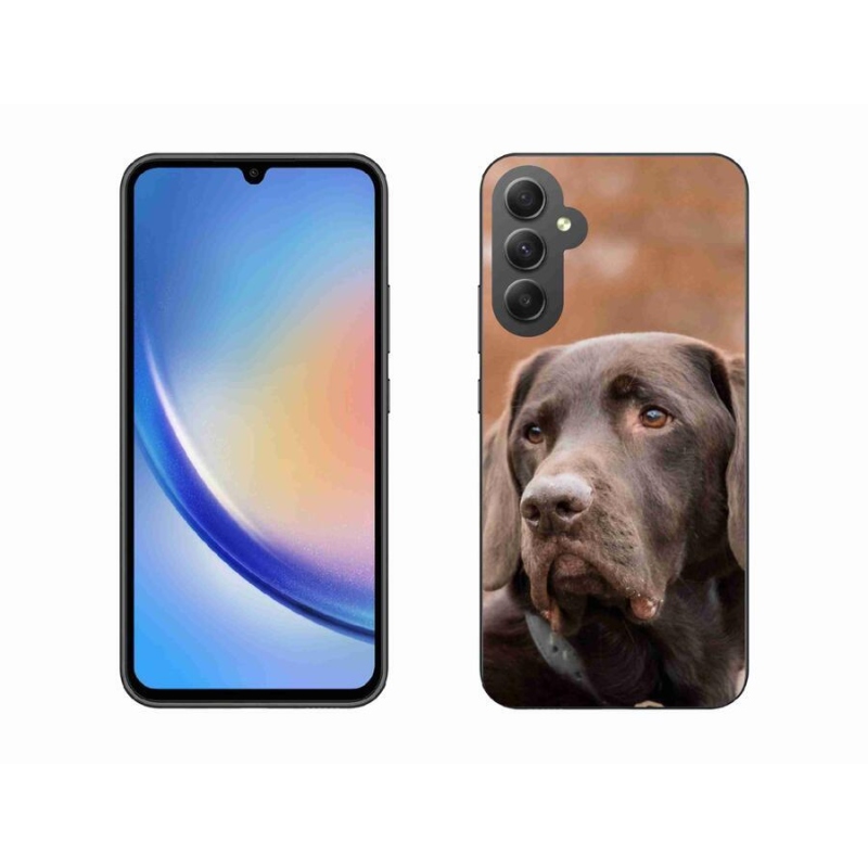 Gelový obal mmCase na mobil Samsung Galaxy A34 5G - hnědý labrador