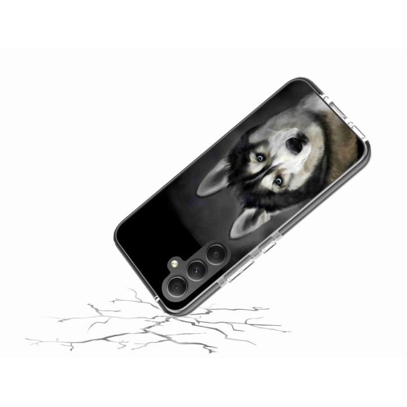 Gelový obal mmCase na mobil Samsung Galaxy A34 5G - husky