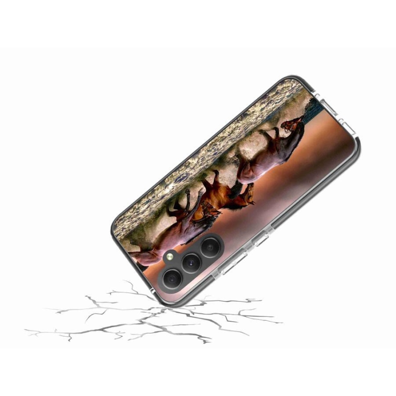 Gelový obal mmCase na mobil Samsung Galaxy A34 5G - koně 1