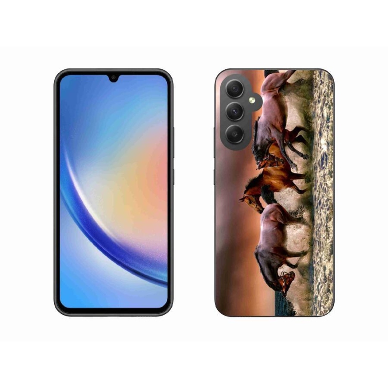 Gelový obal mmCase na mobil Samsung Galaxy A34 5G - koně 1