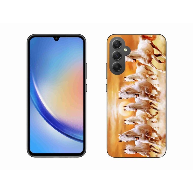 Gelový obal mmCase na mobil Samsung Galaxy A34 5G - koně 2