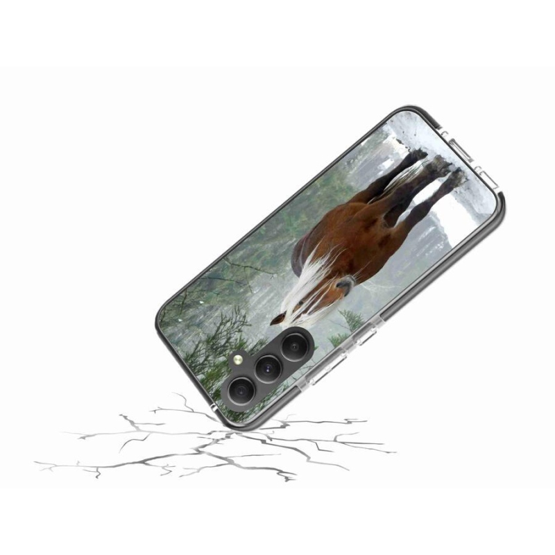 Gelový obal mmCase na mobil Samsung Galaxy A34 5G - kůň v lese