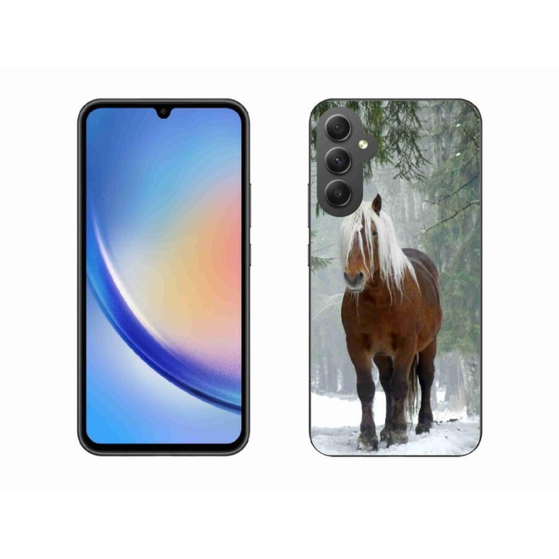 Gelový obal mmCase na mobil Samsung Galaxy A34 5G - kůň v lese