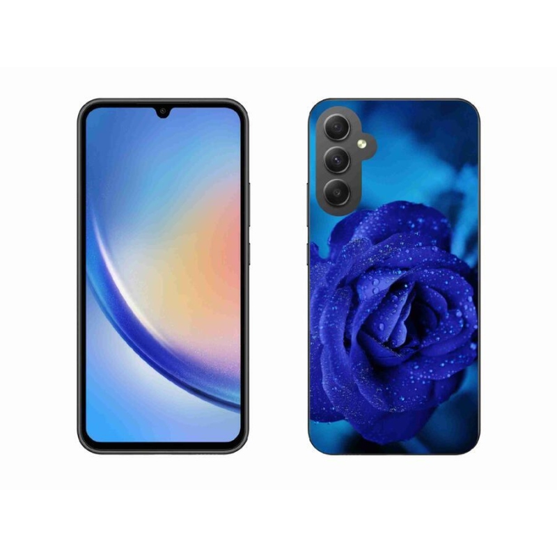 Gelový obal mmCase na mobil Samsung Galaxy A34 5G - modrá růže
