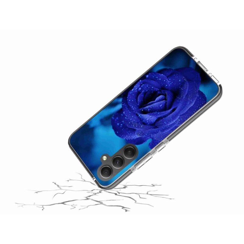 Gelový obal mmCase na mobil Samsung Galaxy A34 5G - modrá růže