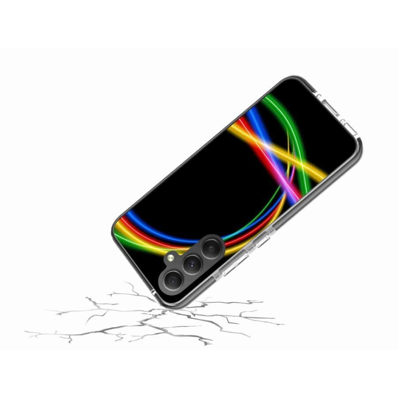 Gelový obal mmCase na mobil Samsung Galaxy A34 5G - neonové kruhy