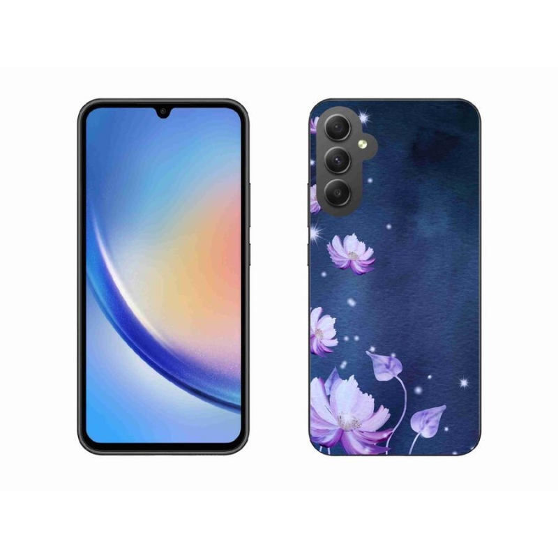 Gelový obal mmCase na mobil Samsung Galaxy A34 5G - padající květy