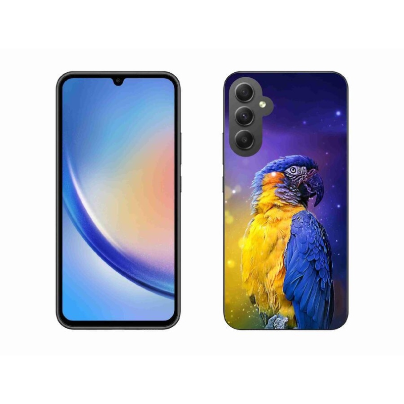 Gelový obal mmCase na mobil Samsung Galaxy A34 5G - papoušek ara 1