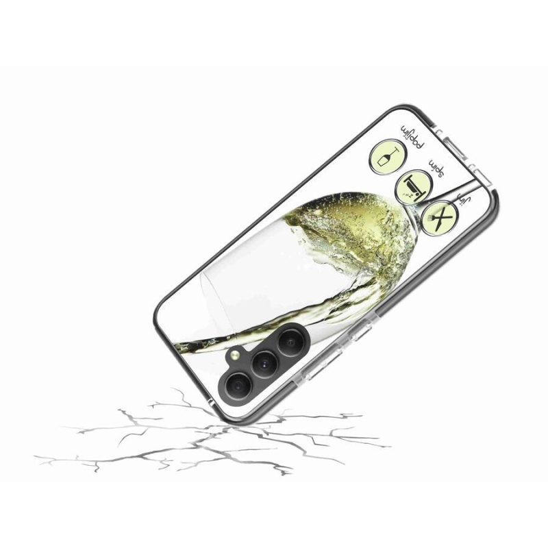 Gelový obal mmCase na mobil Samsung Galaxy A34 5G - sklenička vína bílé