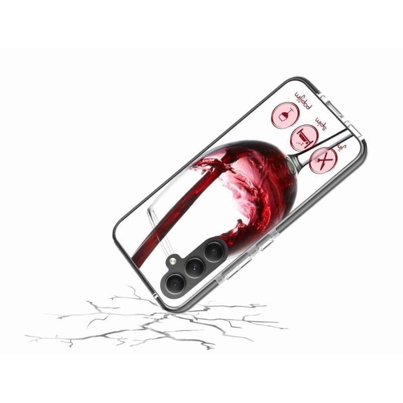 Gelový obal mmCase na mobil Samsung Galaxy A34 5G - sklenička vína červené