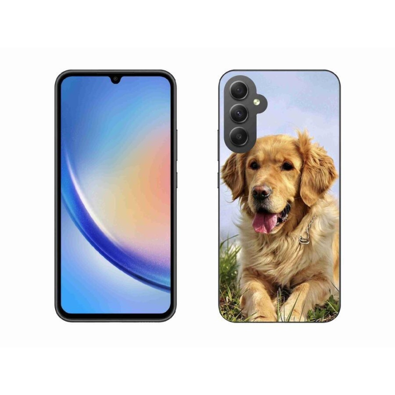 Gelový obal mmCase na mobil Samsung Galaxy A34 5G - zlatý retrívr