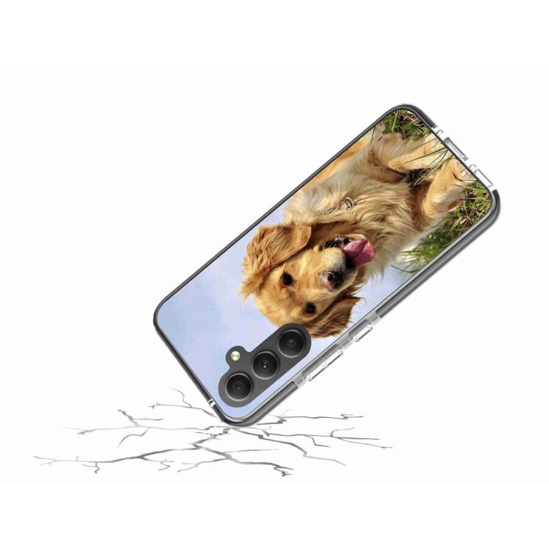 Gelový obal mmCase na mobil Samsung Galaxy A34 5G - zlatý retrívr