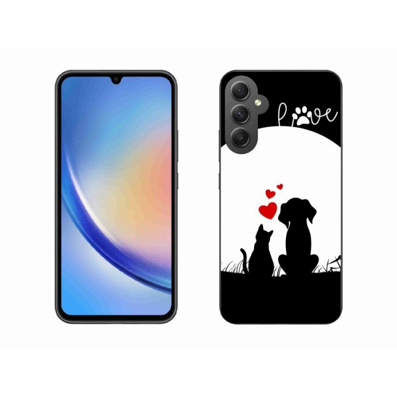 Gelový obal mmCase na mobil Samsung Galaxy A34 5G - zvířecí láska
