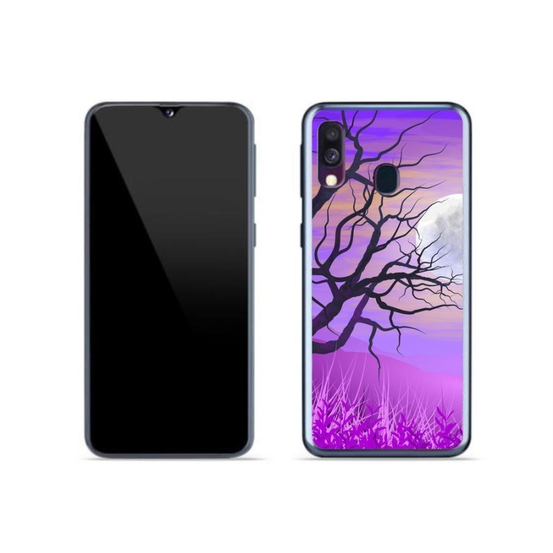 Gelový obal mmCase na mobil Samsung Galaxy A40 - kreslený opadaný strom
