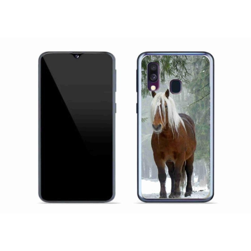 Gelový obal mmCase na mobil Samsung Galaxy A40 - kůň v lese