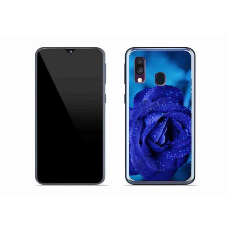 Gelový obal mmCase na mobil Samsung Galaxy A40 - modrá růže