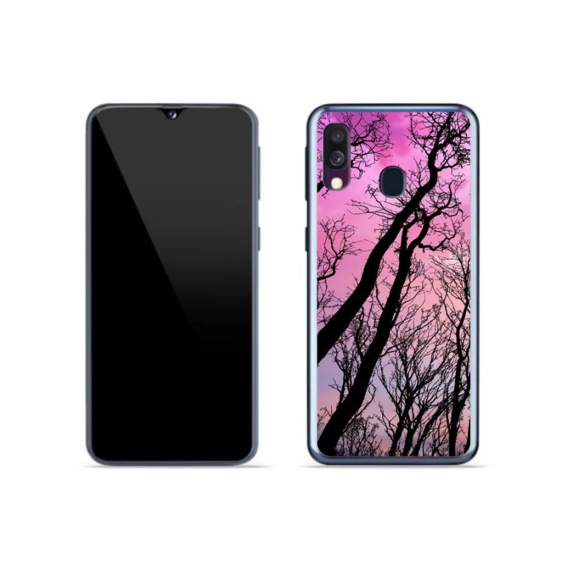 Gelový obal mmCase na mobil Samsung Galaxy A40 - opadané stromy