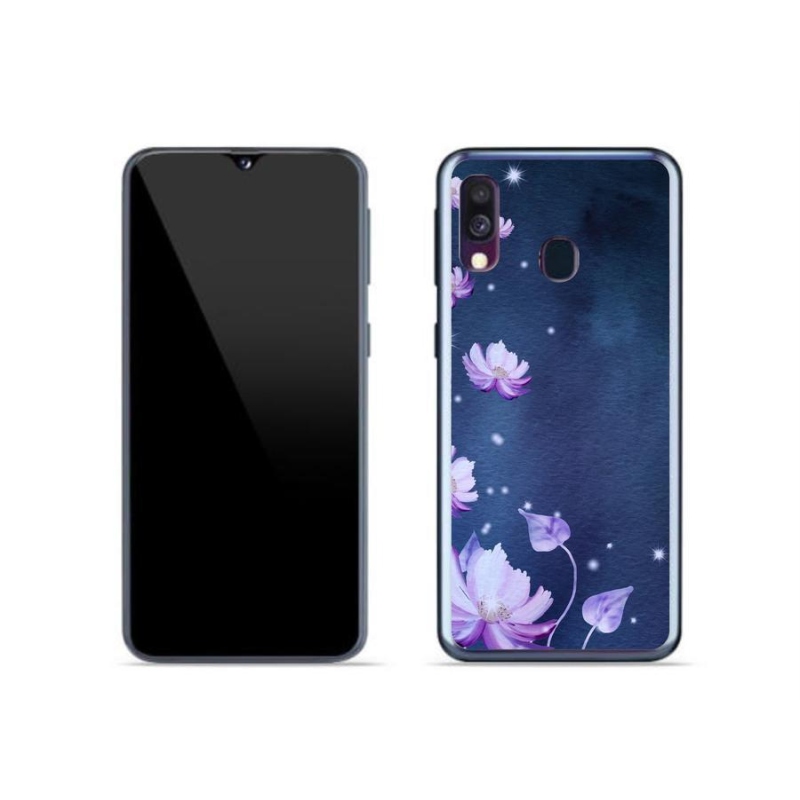 Gelový obal mmCase na mobil Samsung Galaxy A40 - padající květy
