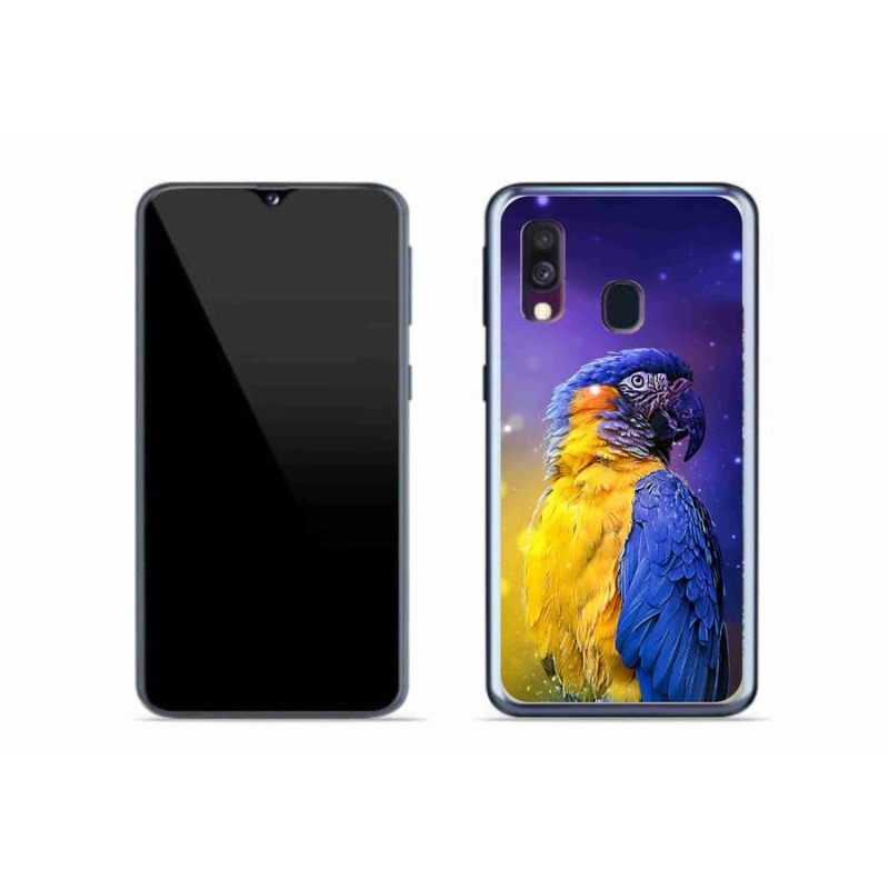 Gelový obal mmCase na mobil Samsung Galaxy A40 - papoušek ara 1