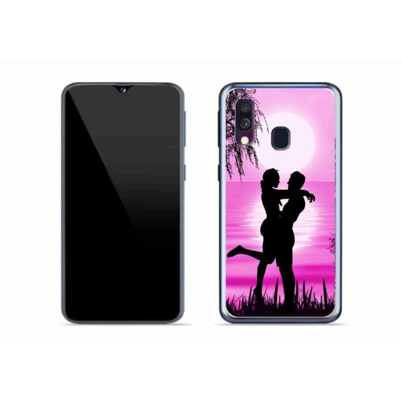 Gelový obal mmCase na mobil Samsung Galaxy A40 - západ slunce