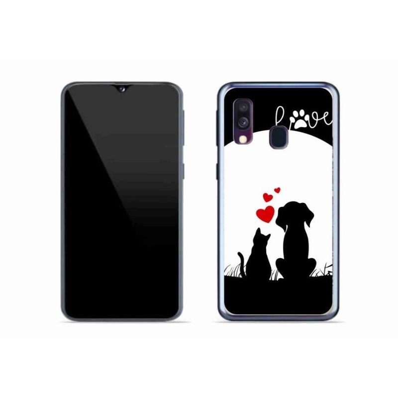 Gelový obal mmCase na mobil Samsung Galaxy A40 - zvířecí láska