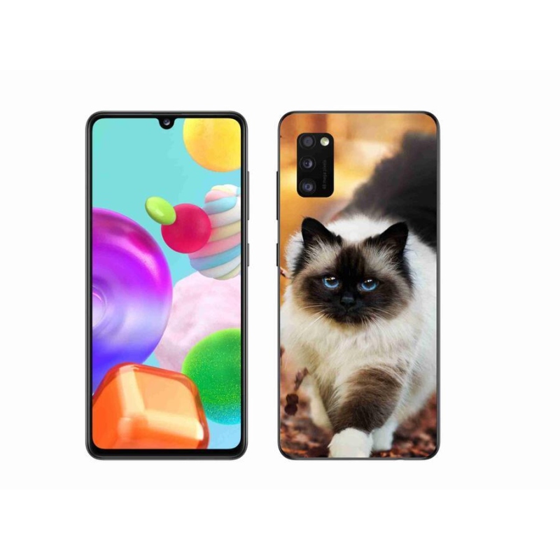 Gelový obal mmCase na mobil Samsung Galaxy A41 - kočka 1