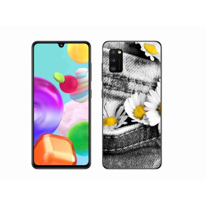 Gelový obal mmCase na mobil Samsung Galaxy A41 - kopretiny