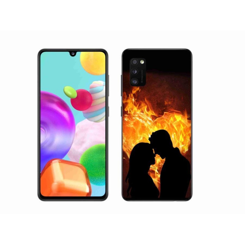 Gelový obal mmCase na mobil Samsung Galaxy A41 - ohnivá láska