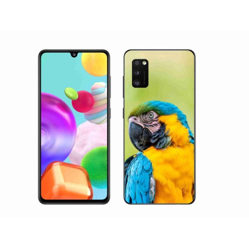 Gelový obal mmCase na mobil Samsung Galaxy A41 - papoušek ara 2