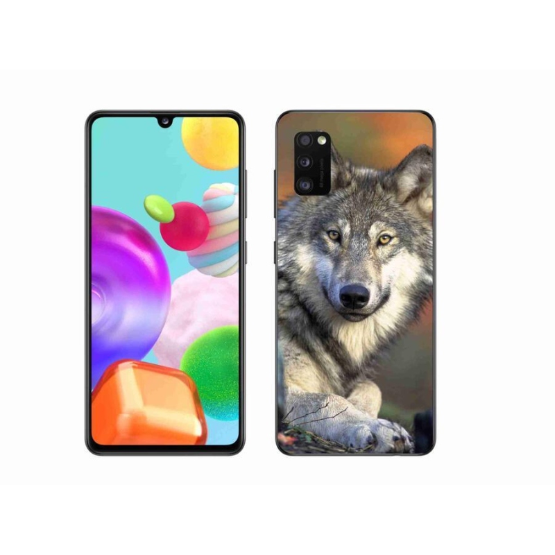 Gelový obal mmCase na mobil Samsung Galaxy A41 - vlk