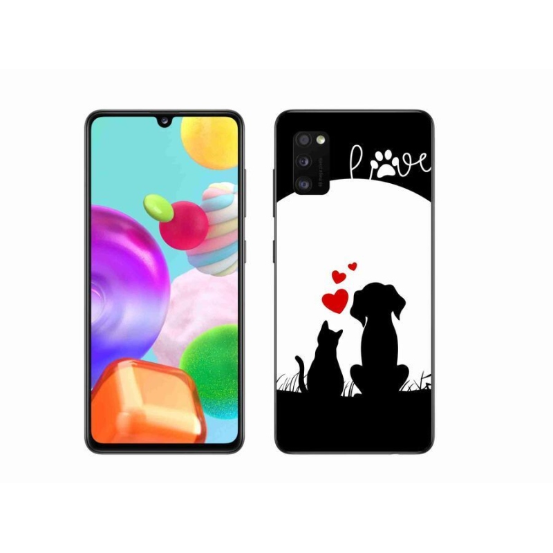 Gelový obal mmCase na mobil Samsung Galaxy A41 - zvířecí láska