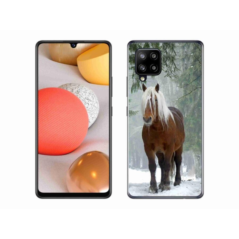 Gelový obal mmCase na mobil Samsung Galaxy A42 5G - kůň v lese