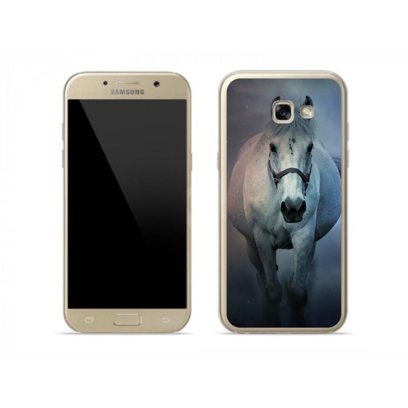 Gelový obal mmCase na mobil Samsung Galaxy A5 (2017) - běžící bílý kůň