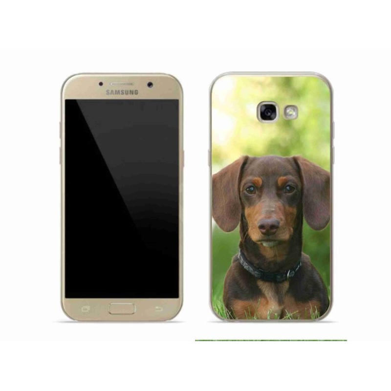 Gelový obal mmCase na mobil Samsung Galaxy A5 (2017) - hnědý jezevčík